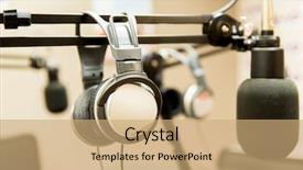  Presentation with radio station - Slide deck enhanced with recording studio or radio background and a coral colored foreground