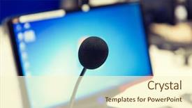  Presentation with radio station - Theme having recording studio or radio background and a cream colored foreground