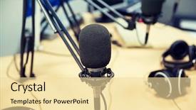  Presentation with radio station - PPT layouts enhanced with recording studio or radio background and a  colored foreground