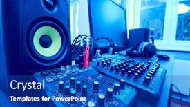  Presentation with recording studio - Colorful slides enhanced with recording-studio backdrop and a royal blue colored foreground