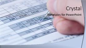  Presentation with financial stability eurozone - Cool new slide set with records keeping - pen and financial document closeup backdrop and a soft green colored foreground