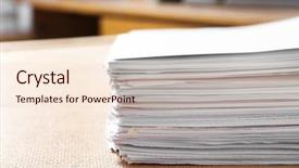  Presentation with archive - Colorful presentation theme enhanced with records keeping - stack of old paper documents backdrop and a lemonade colored foreground