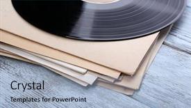  Presentation with vinyl - Beautiful presentation featuring records records and paper cover backdrop and a  colored foreground