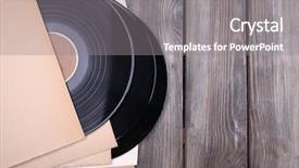  Presentation with vinyl - Presentation consisting of records records and paper cover background and a  colored foreground
