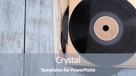  Presentation with music vinyl - Presentation theme with records records and paper cover background and a  colored foreground