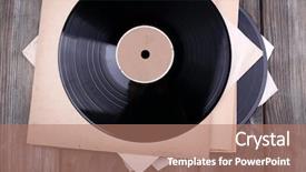  Presentation with vinyl - Presentation enhanced with records records and paper cover background and a  colored foreground