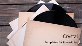  Presentation with music vinyl - Beautiful theme featuring records records and paper cover backdrop and a  colored foreground