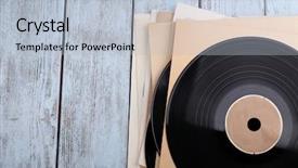  Presentation with vinyl - Cool new slides with records records and paper cover backdrop and a  colored foreground