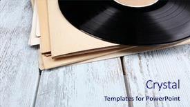  Presentation with vinyl - Audience pleasing presentation theme consisting of records records and paper cover backdrop and a  colored foreground