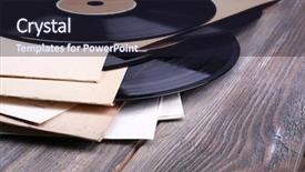  Presentation with vinyl - Cool new presentation with records records and paper cover backdrop and a  colored foreground