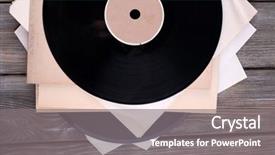  Presentation with vinyl - Beautiful PPT theme featuring records records and paper cover backdrop and a  colored foreground