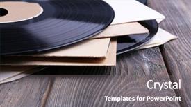  Presentation with vinyl - Colorful presentation theme enhanced with records records and paper cover backdrop and a gray colored foreground