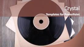  Presentation with vinyl - Colorful PPT theme enhanced with records records and paper cover backdrop and a violet colored foreground