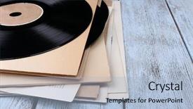  Presentation with vinyl - Beautiful slides featuring records records and paper cover backdrop and a  colored foreground