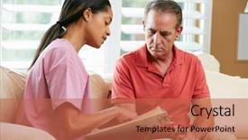  Presentation with male nurse - Beautiful presentation featuring records with senior male patient backdrop and a red colored foreground