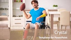  Presentation with injury - Amazing PPT theme having blessure en football - injured man recovering from his backdrop and a  colored foreground