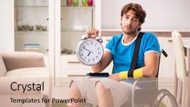  Presentation with pressure injury - Amazing slide deck having injured man recovering from his backdrop and a lemonade colored foreground