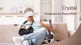  Presentation with rider - Beautiful PPT layouts featuring virtual reality rehab - injured motorbike rider recovering backdrop and a lemonade colored foreground