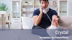  Presentation with crash - Presentation having recovering at home from whiplash background and a  colored foreground