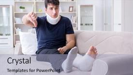  Presentation with crash - Presentation with recovering at home from whiplash background and a  colored foreground