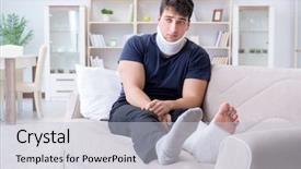  Presentation with crash - Beautiful PPT layouts featuring recovering at home from whiplash backdrop and a  colored foreground