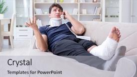  Presentation with crash - Beautiful theme featuring recovering at home from whiplash backdrop and a  colored foreground