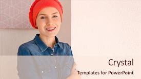  Presentation with cancer - Amazing slides having recovery - young woman with cancer backdrop and a cream colored foreground