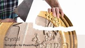  Presentation with recovery - Audience pleasing slides consisting of recovery-and-building-the-euro backdrop and a coral colored foreground