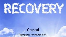  Presentation with recovery - PPT theme with recovery cloud word background and a light blue colored foreground