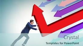  Presentation with recovery - Beautiful presentation theme featuring recovery-concept-with-businessman backdrop and a sky blue colored foreground