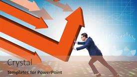  Presentation with recovery - Presentation design enhanced with recovery-concept-with-businessman background and a coral colored foreground