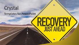  Presentation with recovery - Presentation with recovery just ahead sign background and a light gray colored foreground
