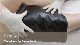  Presentation with mineral - Colorful presentation design enhanced with recovery of knee joint function backdrop and a gray colored foreground