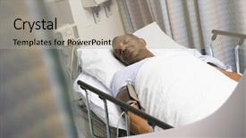  Presentation with recovery room - Presentation theme enhanced with recovery room - patient sleeping in hospital bed background and a  colored foreground
