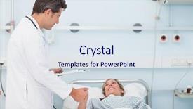  Presentation with recovery room - Colorful slide set enhanced with recovery room - woman choosing a button backdrop and a sky blue colored foreground