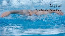  Presentation with health and fitness - Presentation having recreating on indoor olimpic pool background and a  colored foreground