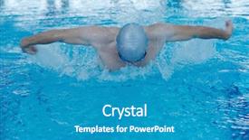  Presentation with health - Amazing PPT theme having recreating on indoor olimpic pool backdrop and a teal colored foreground