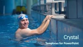  Presentation with health - Slides consisting of recreating on indoor olimpic pool background and a  colored foreground