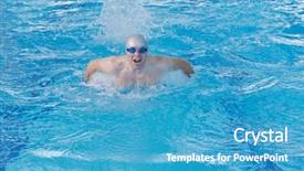  Presentation with health - Colorful slides enhanced with recreating on indoor olimpic pool backdrop and a  colored foreground