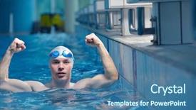  Presentation with health - Theme consisting of recreating on indoor olimpic pool background and a  colored foreground