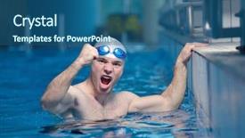  Presentation with health - PPT theme having recreating on indoor olimpic pool background and a  colored foreground