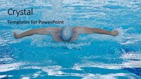  Presentation with lifestyle - Theme featuring recreating on indoor olimpic pool background and a  colored foreground