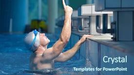  Presentation with health - Beautiful slides featuring recreating on indoor olimpic pool backdrop and a  colored foreground