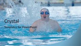  Presentation with health and fitness - Cool new slide deck with recreating on indoor olimpic pool backdrop and a  colored foreground