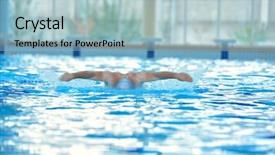  Presentation with health and fitness - Amazing slide set having recreating on indoor olimpic pool backdrop and a  colored foreground