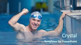 Presentation with health and fitness - Cool new presentation with recreating on indoor olimpic pool backdrop and a teal colored foreground