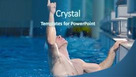  Presentation with health - Colorful slides enhanced with recreating on indoor olimpic pool backdrop and a  colored foreground