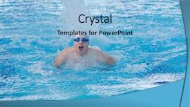  Presentation with health - Colorful theme enhanced with recreating on indoor olimpic pool backdrop and a  colored foreground