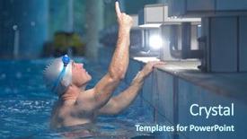  Presentation with health - Audience pleasing slides consisting of recreating on indoor olimpic pool backdrop and a  colored foreground