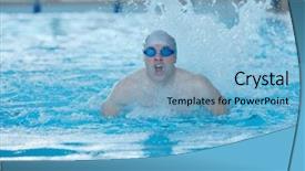  Presentation with health and fitness - Colorful slides enhanced with recreating on indoor olimpic pool backdrop and a  colored foreground